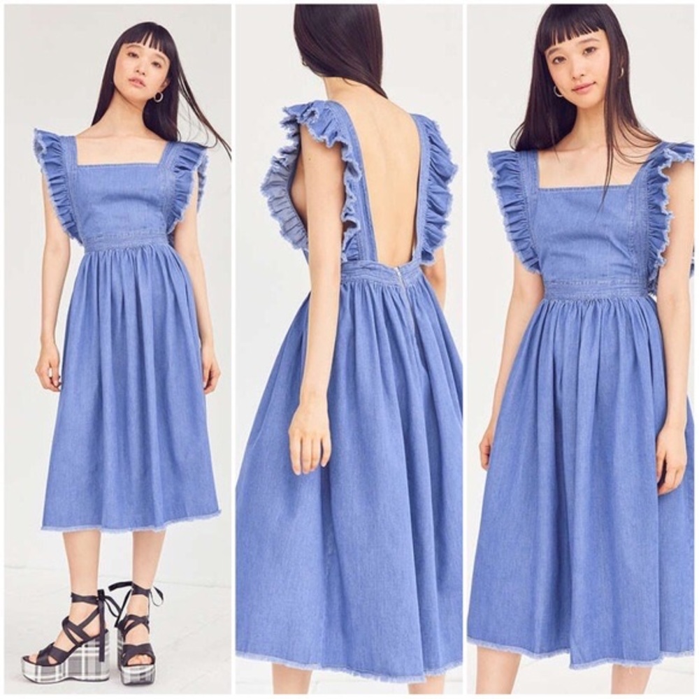 Urban Outfitters Denim ruffled dress